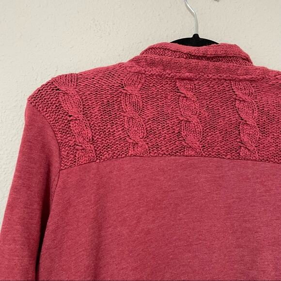 Lucky Brand Lucky Lotus Burgundy Waterfall Front Cardigan Sweater Womens S Boho - Picture 6 of 7